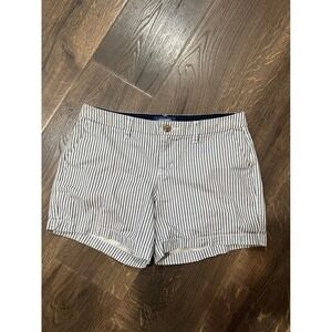 Old Navy Striped Everyday Shorts Casual Summer Blue White Size 12 32 inch